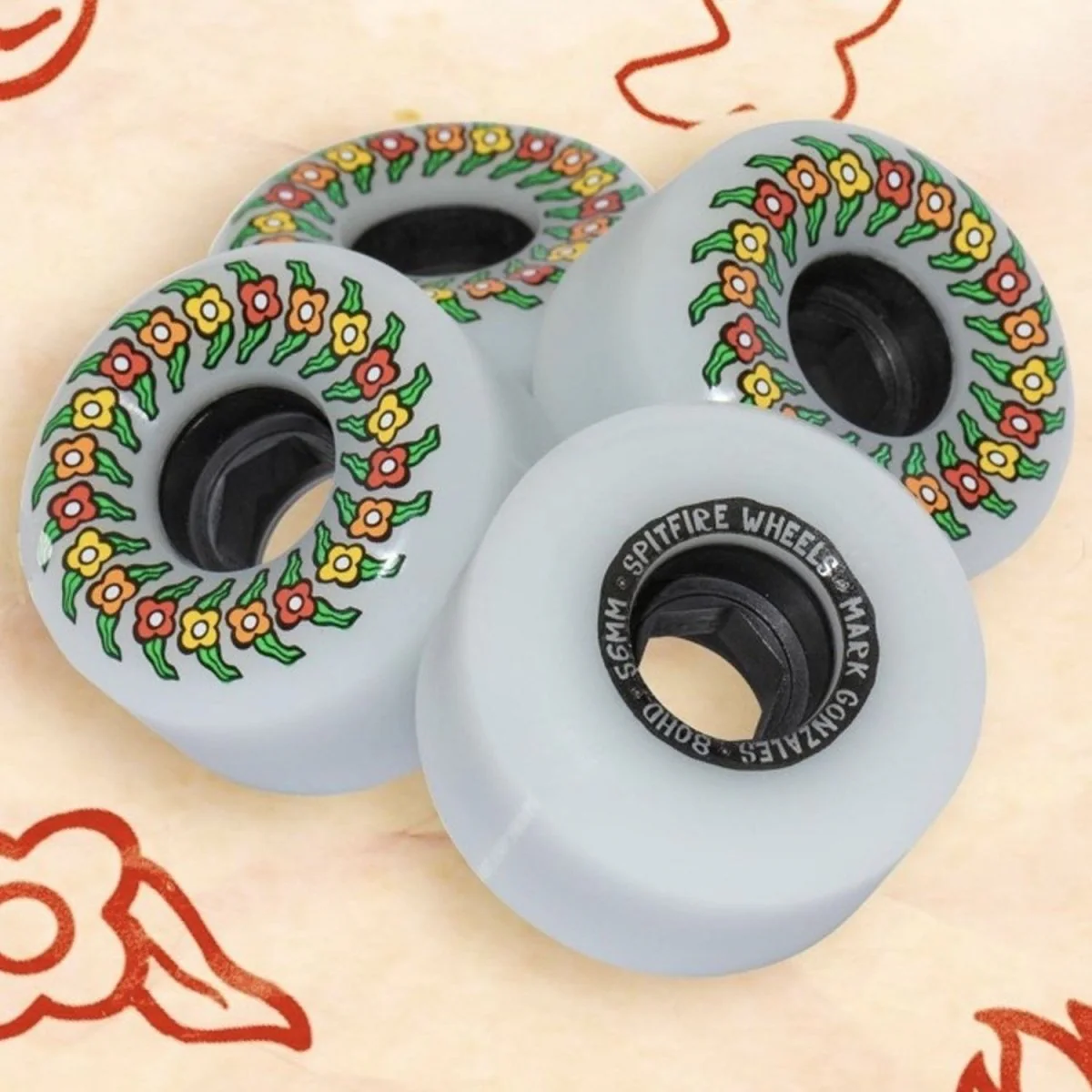 Spitfire 80HD Gonz Flower Conical Full Skate Wheel 56mm - Image 2