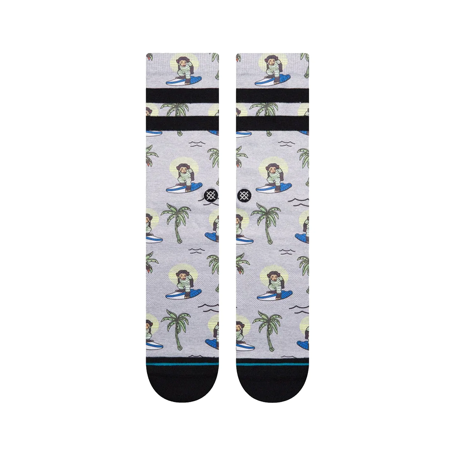Stance Surfing Monkey Crew Sock Grey - Image 2