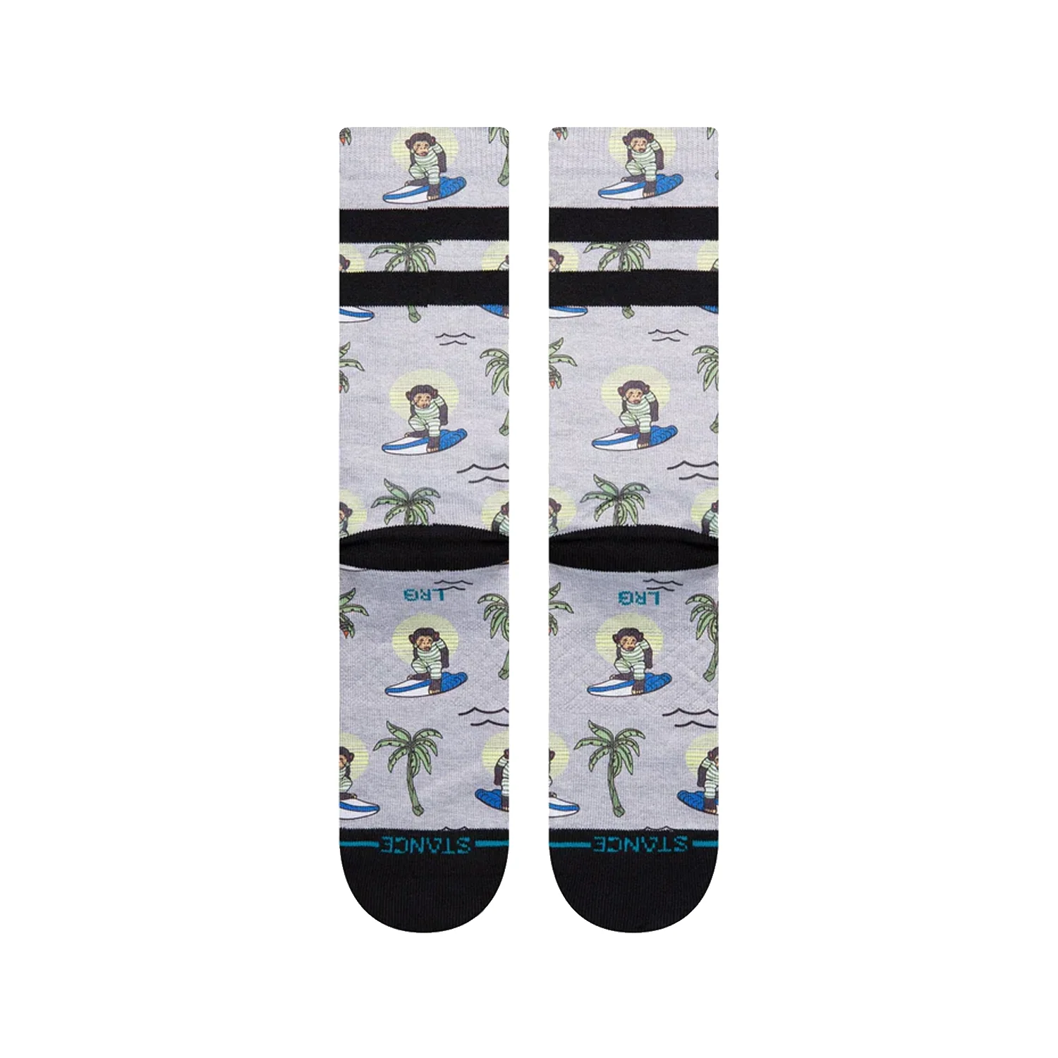 Stance Surfing Monkey Crew Sock Grey - Image 3