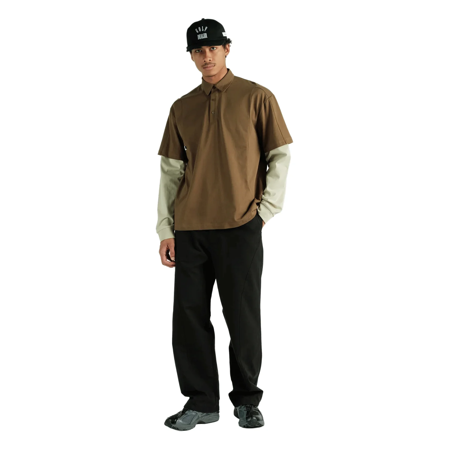 Students Men's Murray Double Sleeve Polo Shirt Brown - Image 4