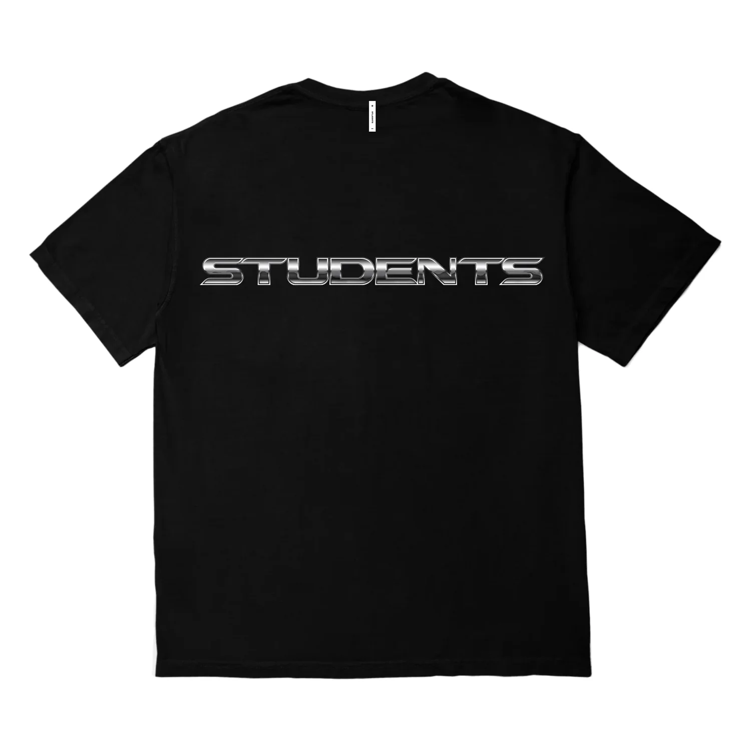 Students Men's Solid T Shirt Black - Image 2