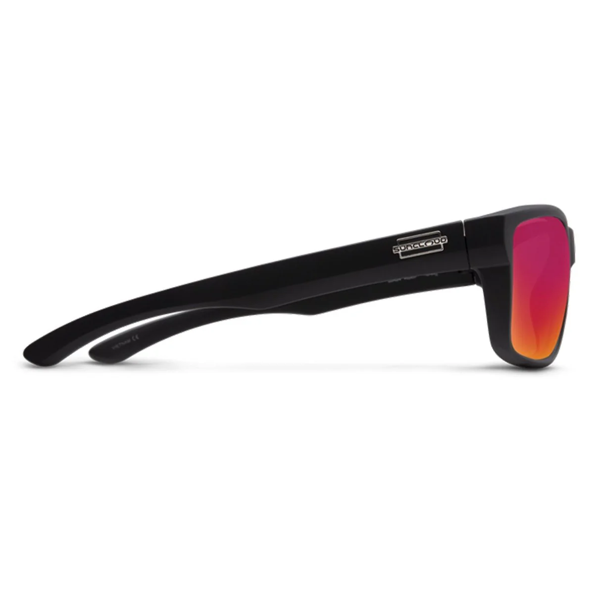 Suncloud Rambler Sunglasses Matte Black/Polarized Red Mirror - Image 3