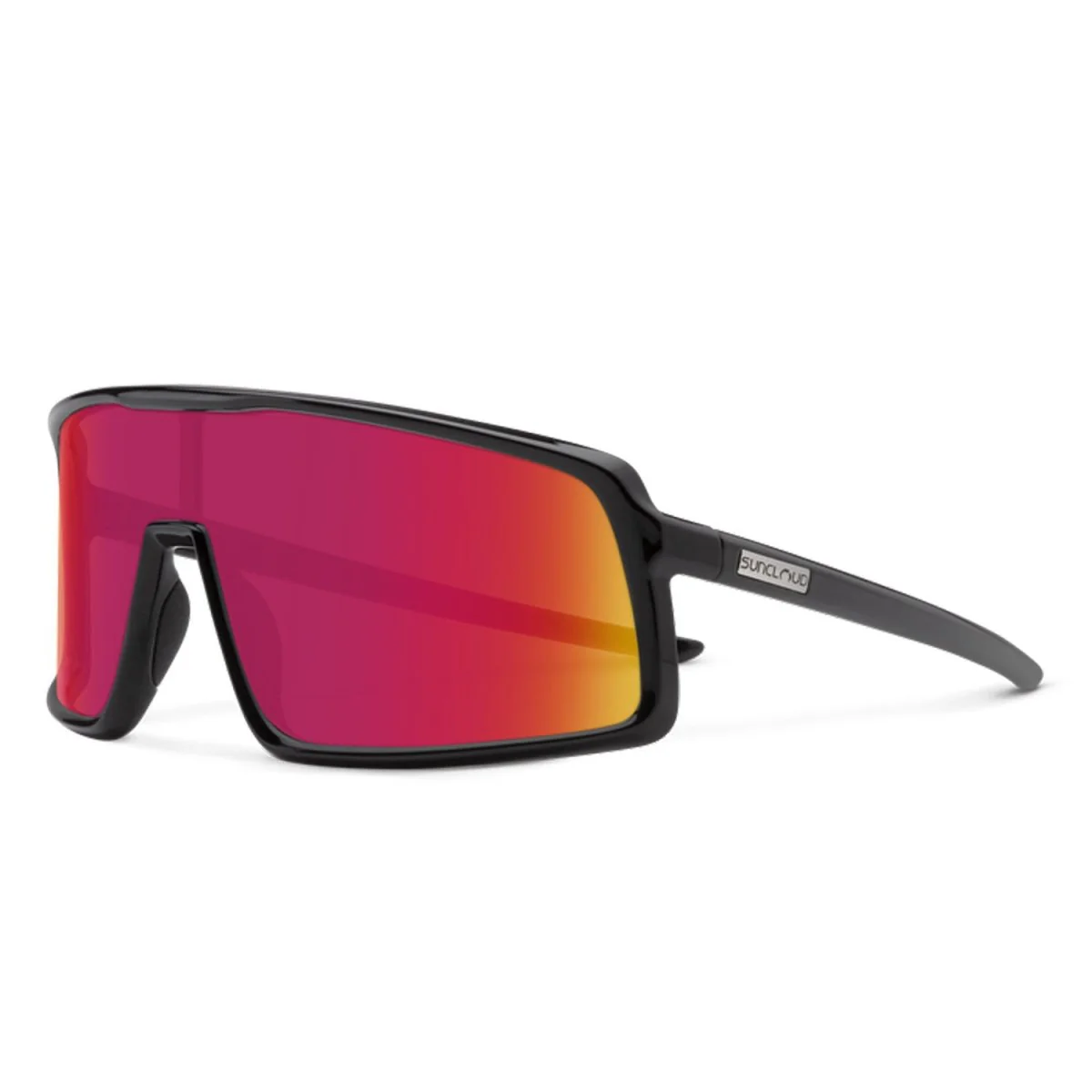 Suncloud Upshot Sunglasses Black/Polarized Red Mirror