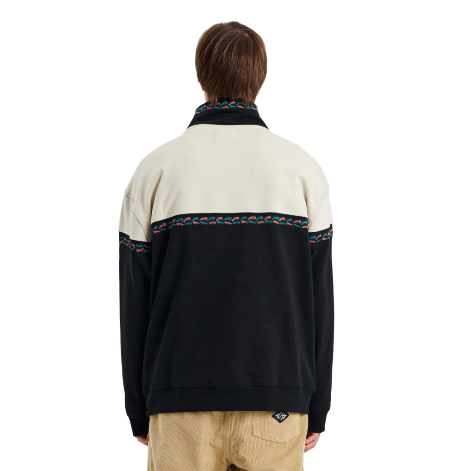 The Critical Slide Society Men's Boneyard Cut Up 1/4 Zip Hoodie Vintage Black - Image 2