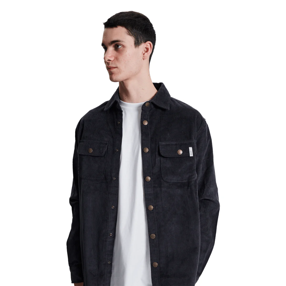 The Critical Slide Society Men's Surface Cord Overshirt Sage - Image 2