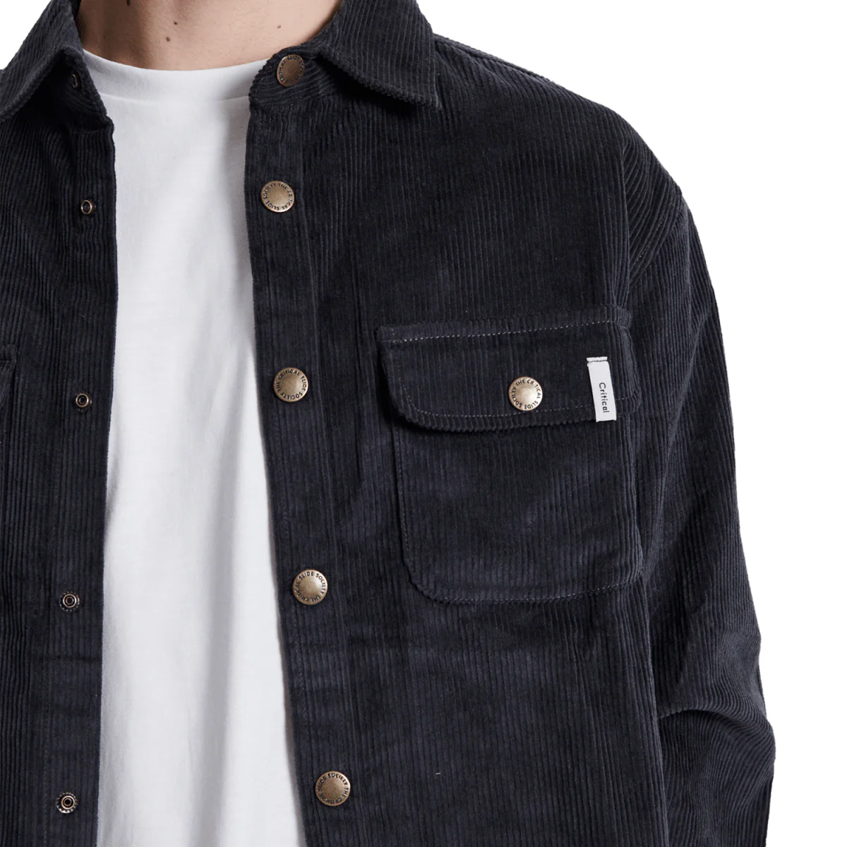 The Critical Slide Society Men's Surface Cord Overshirt Sage - Image 4