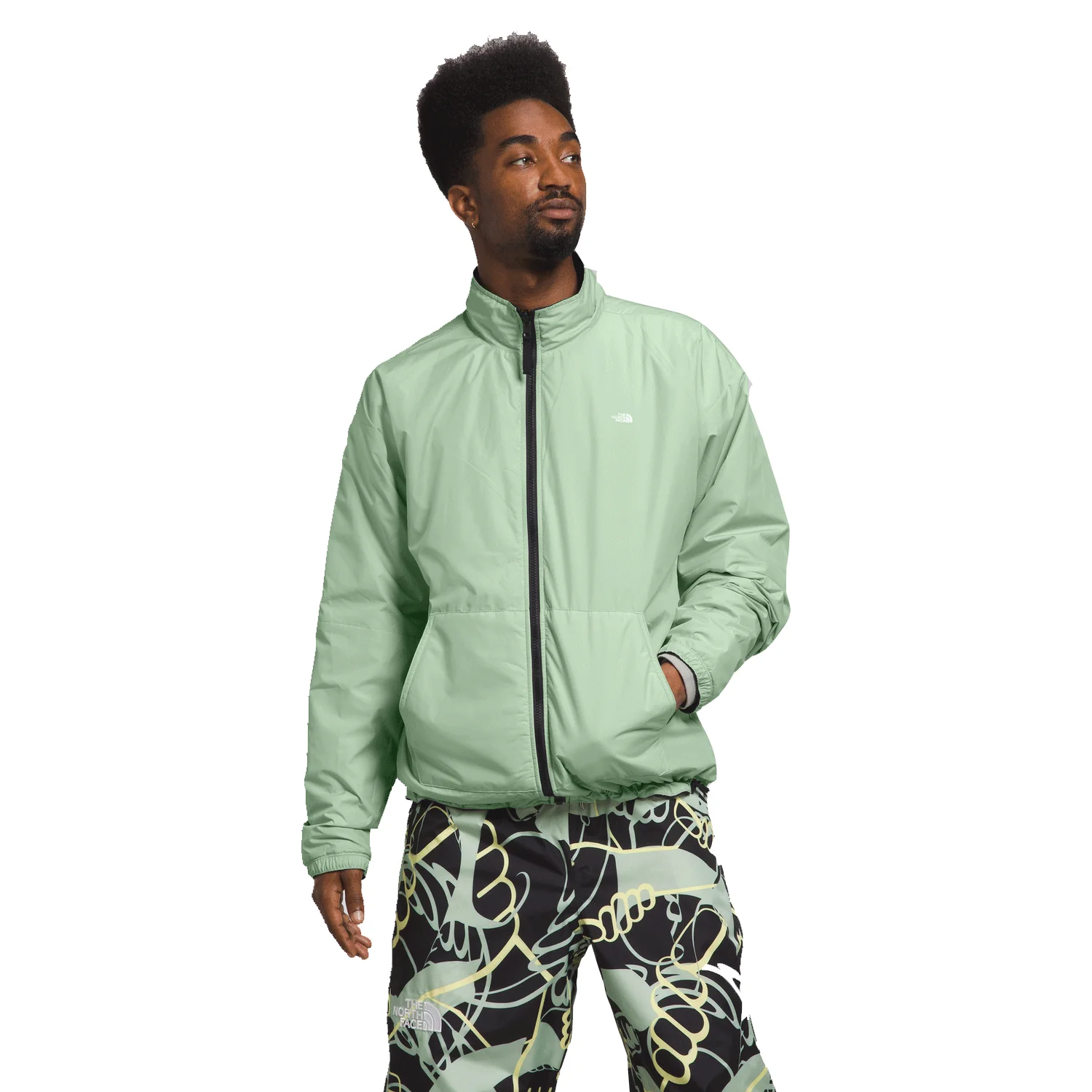 The North Face Afterburner Jacket 2024 TNF Black/Misty Sage - Image 3