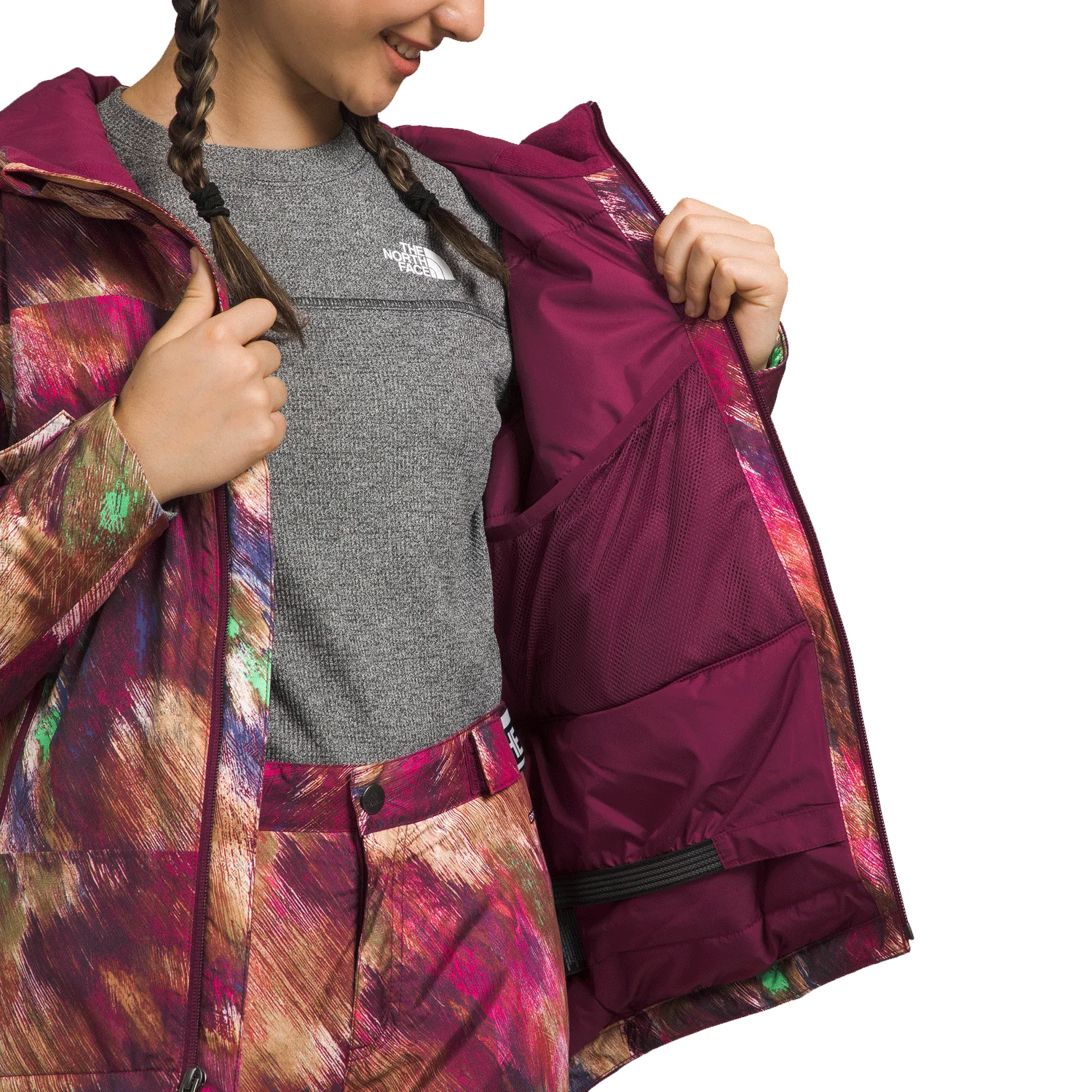 The North Face Kids Freedom Insulated Jacket 2024 Boysenberry Paint Lightening Small Print - Image 2