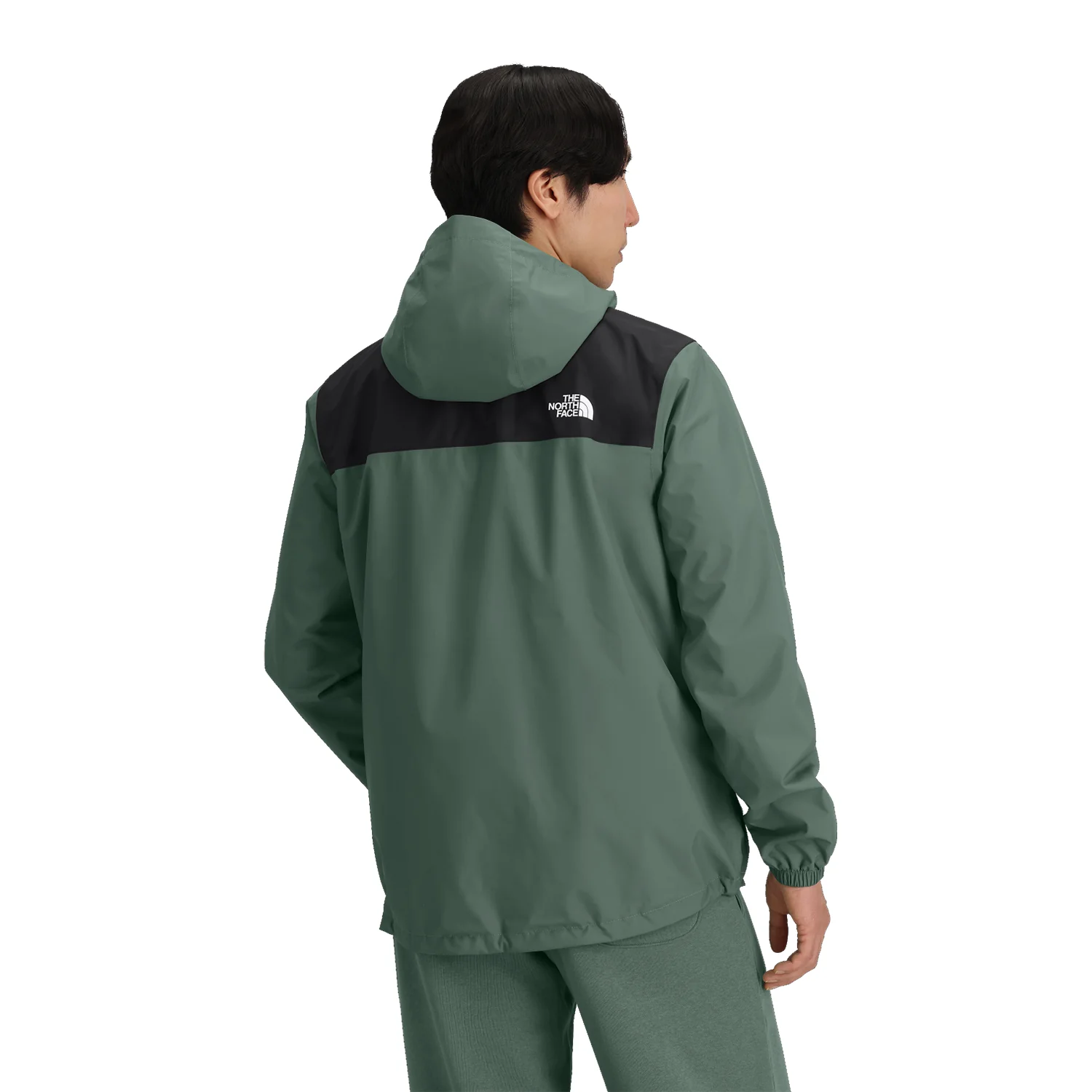 The North Face Men's Antora Rain Jacket Duck Green/TNF Black - Image 2