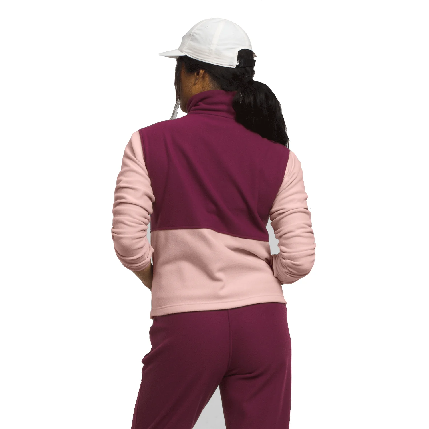 The North Face Women's Alpine Polartec ¼ Zip Cowl Neck 2024 PinkMoss/Boysenberry - Image 2