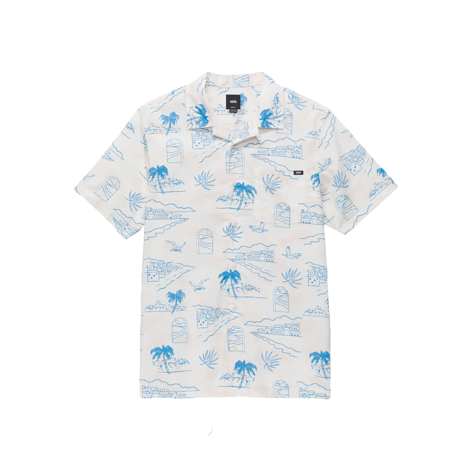 Vans Men's Davista S/S Woven Shirt Marshmallow - Image 5