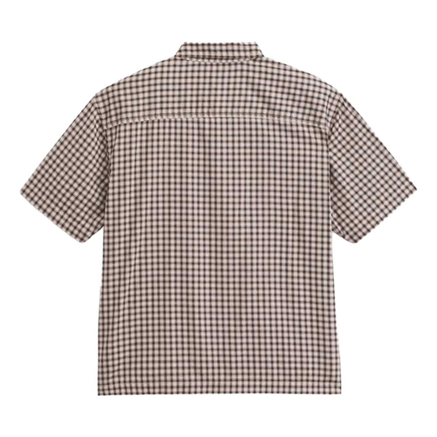 Vans Men's Larkspur Mini Plaid S/S Shirt Oatmeal-Demitasse - Image 5