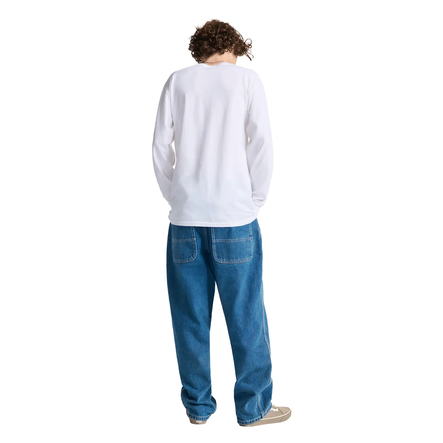 Vans Men's Left Chest Hit Long Sleeve Shirt White-Black - Image 2