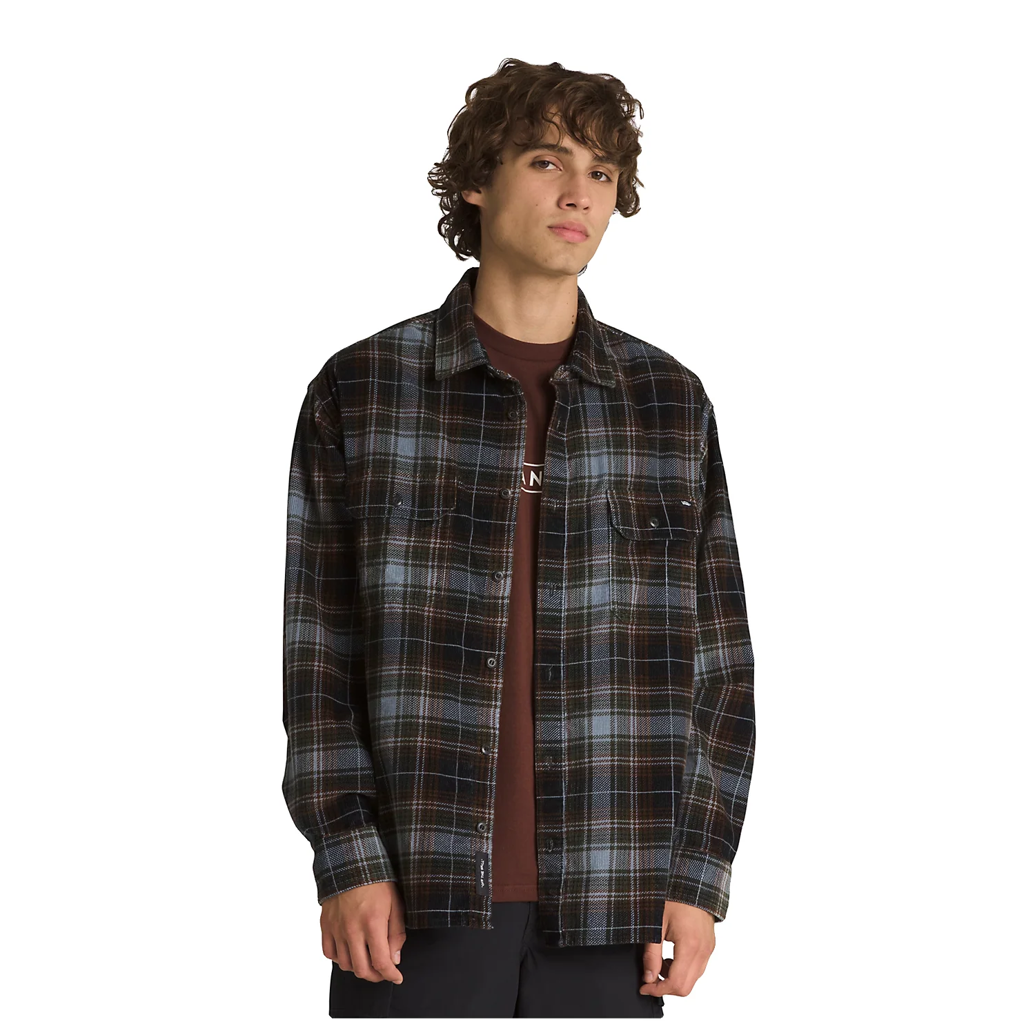 Vans Men's Mayhill L/S Woven Shirt Black-Blue Mirage - Image 2
