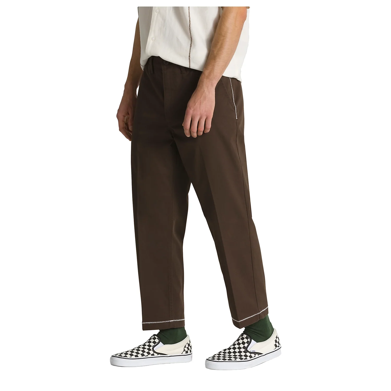 Vans Men's Mikey FEB Authentic Relaxed Cropped Chino Pant Demitasse - Image 3