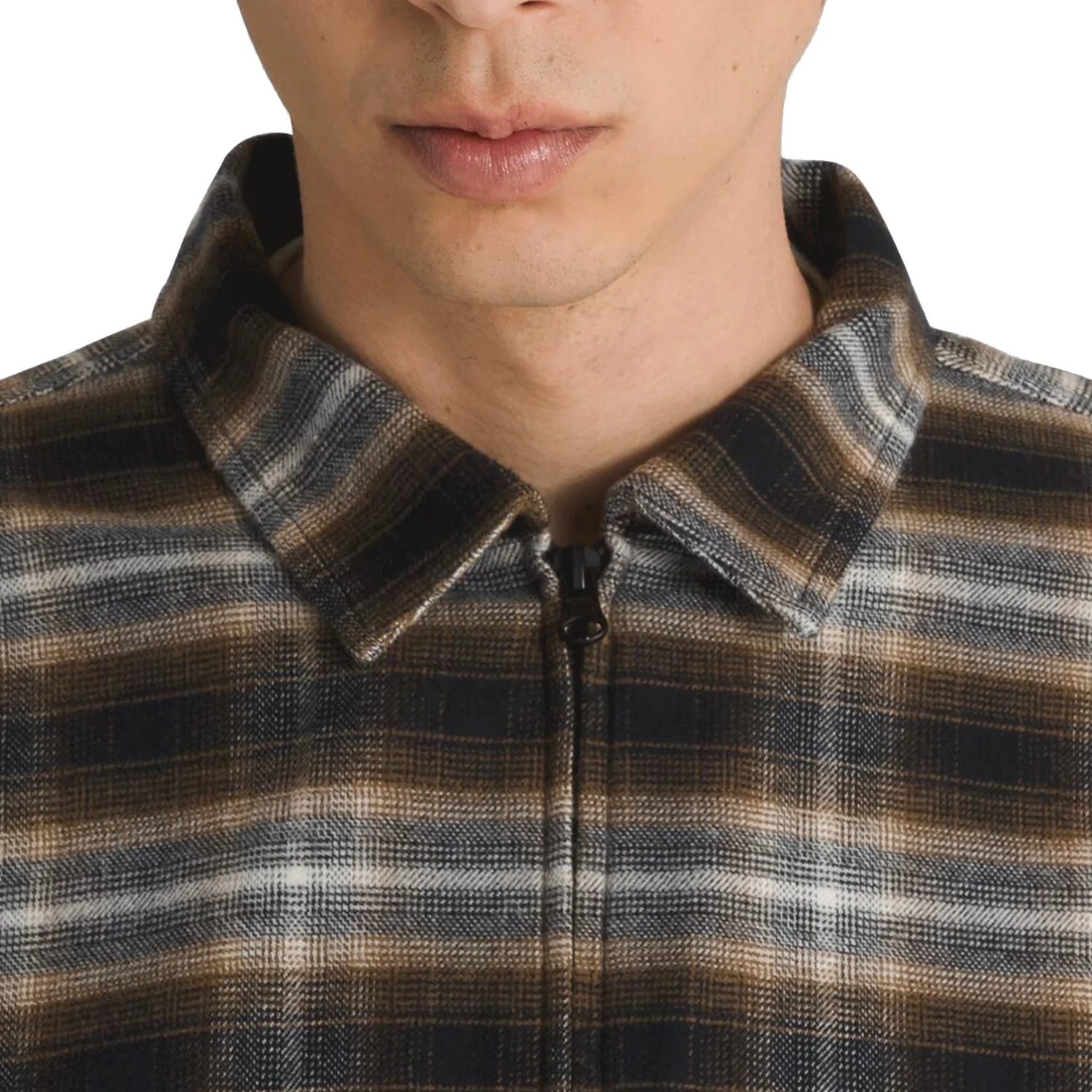 Vans Men's Montwood Zip Flannel Shirt Black/Sepia - Image 3