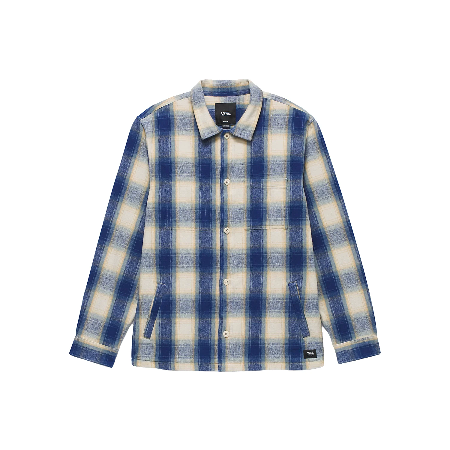 Vans Men's Pemberton L/S Woven Shirt Blue Depths-Oatmeal - Image 4