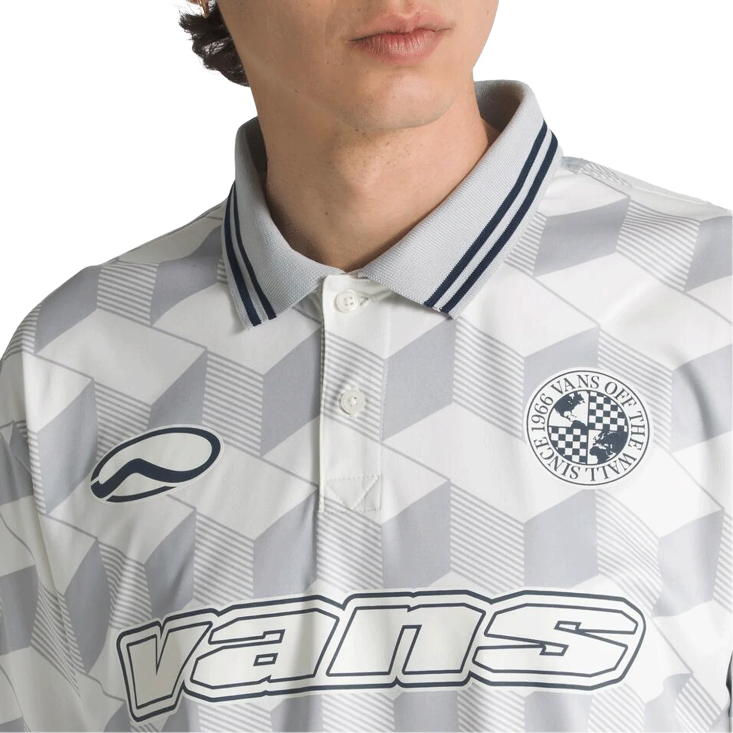 Vans Men's Rigssoccer S/S Polo Shirt Marshmallow - Image 3