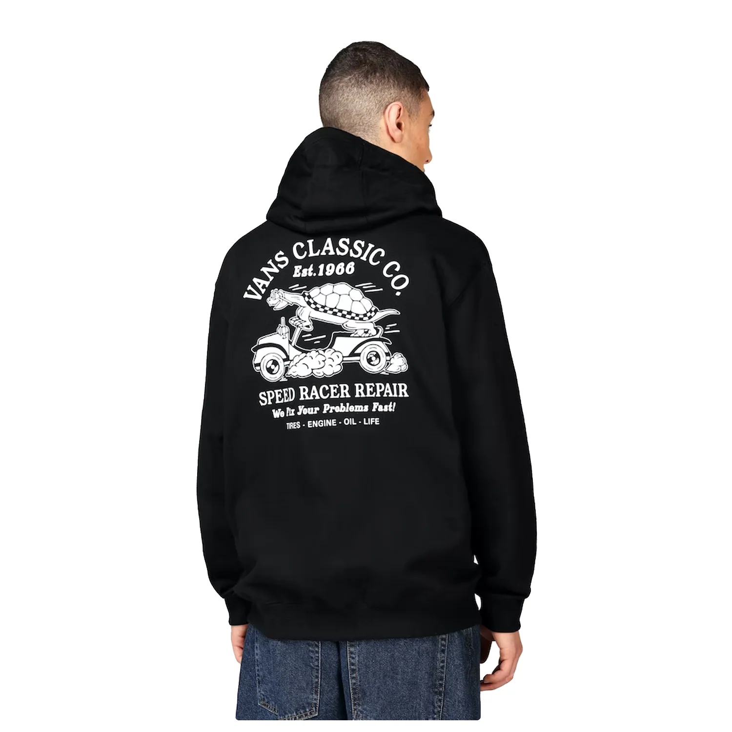 Vans Men's Speed Racer Full Zip Hoodie Black - Image 3