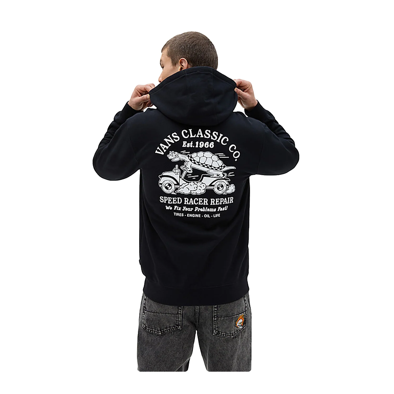 Vans Men's Speed Racer Full Zip Hoodie Black - Image 4
