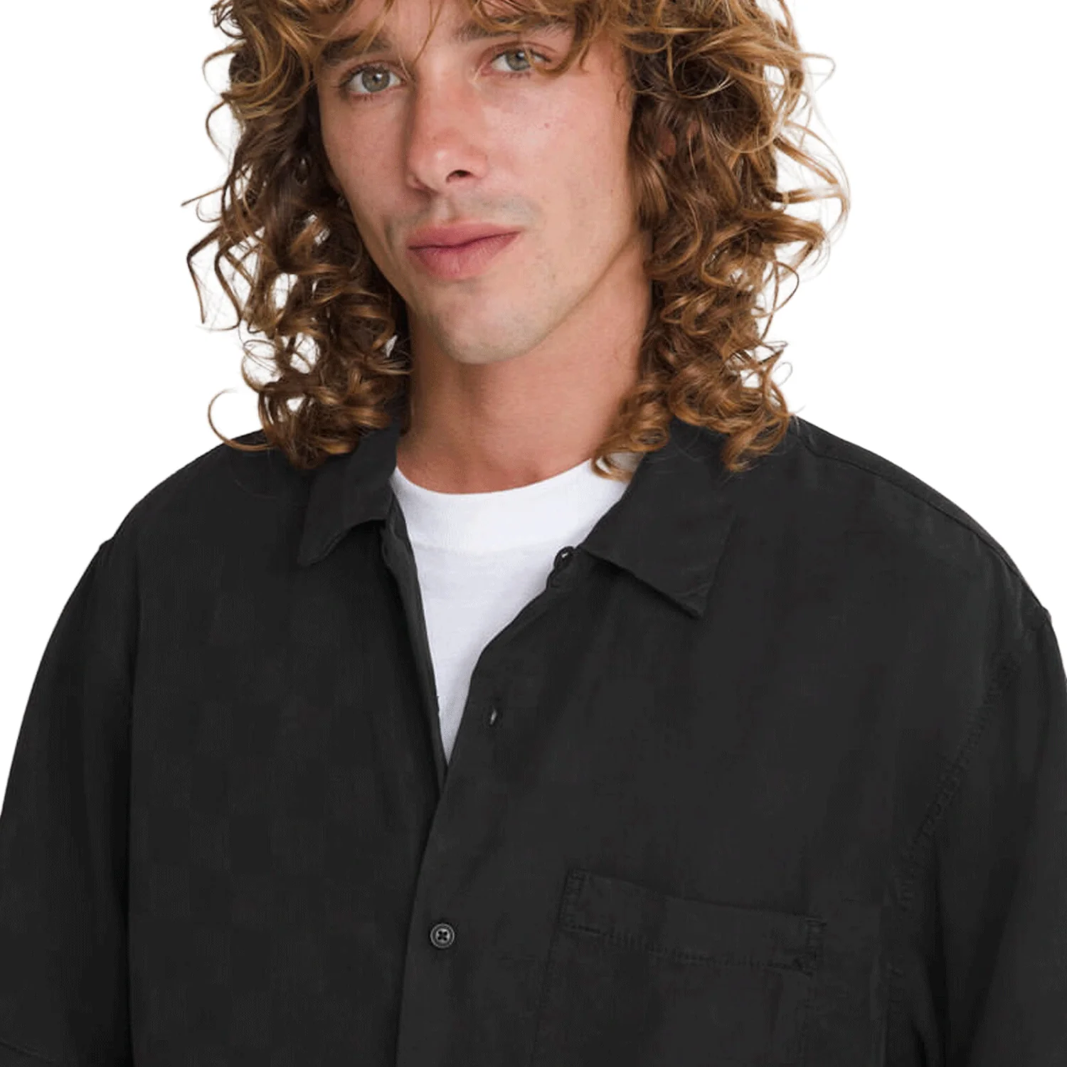 Vans Men's Van Doren Tencel Check Camp S/S Shirt Black - Image 3
