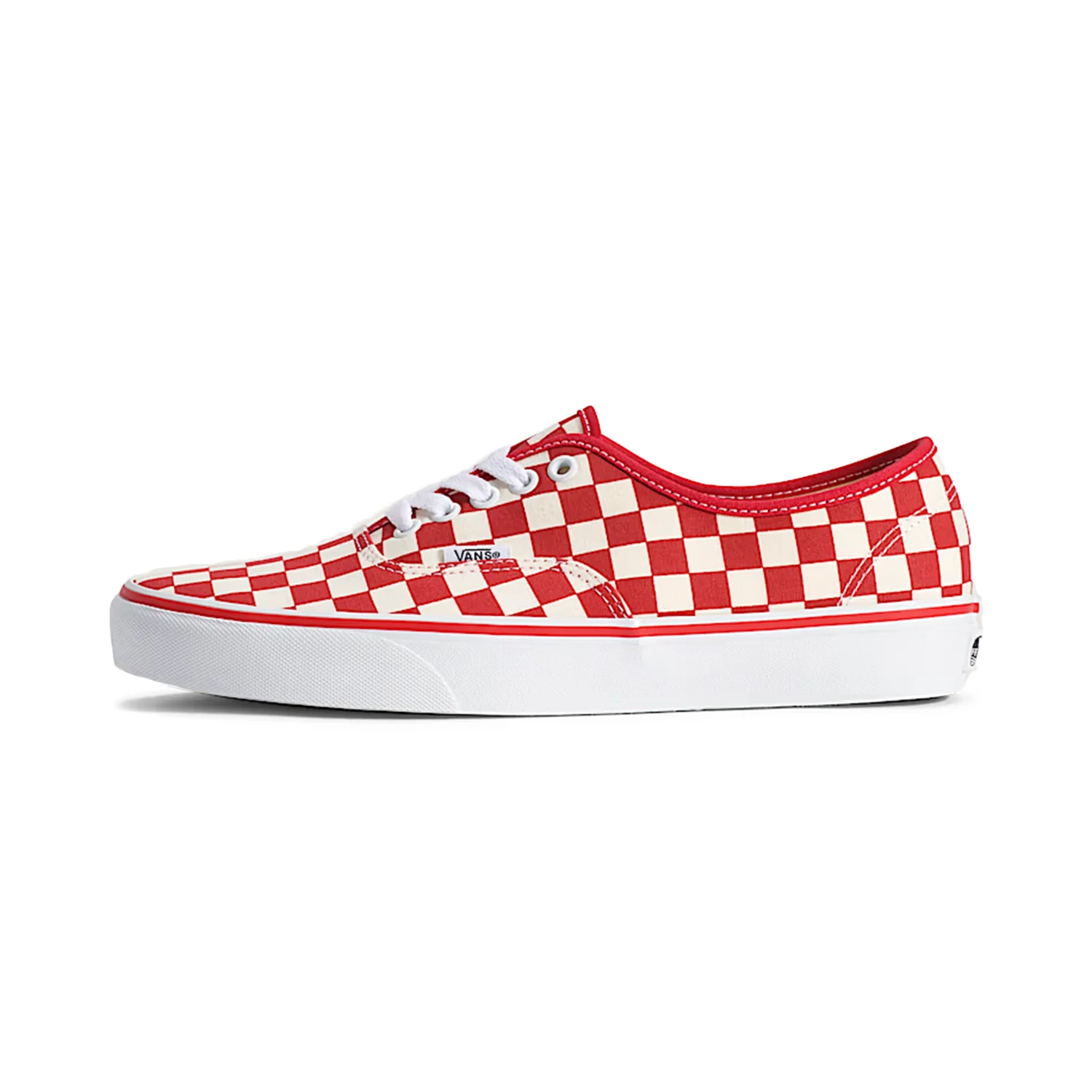 Vans Authentic Shoe Primary Check Racing Red/White - Image 2