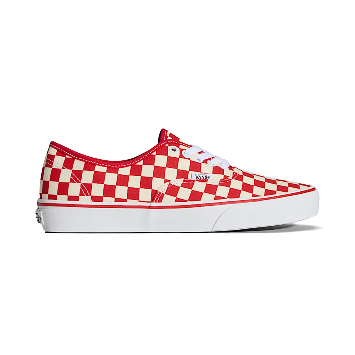 Vans Authentic Shoe Primary Check Racing Red/White - Image 3