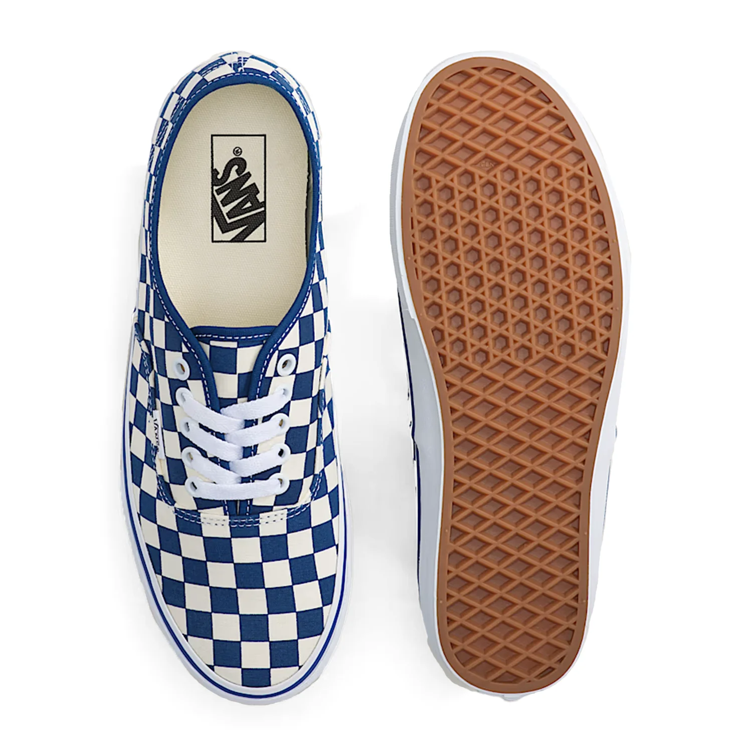 Vans Authentic Shoe Primary Check True Blue/White - Image 3