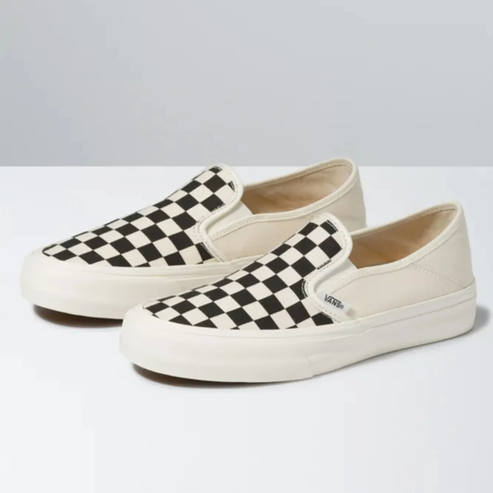Vans Slip-On SF Shoe (Eco Theory) Black Checkerboard/Marshmallow - Image 3