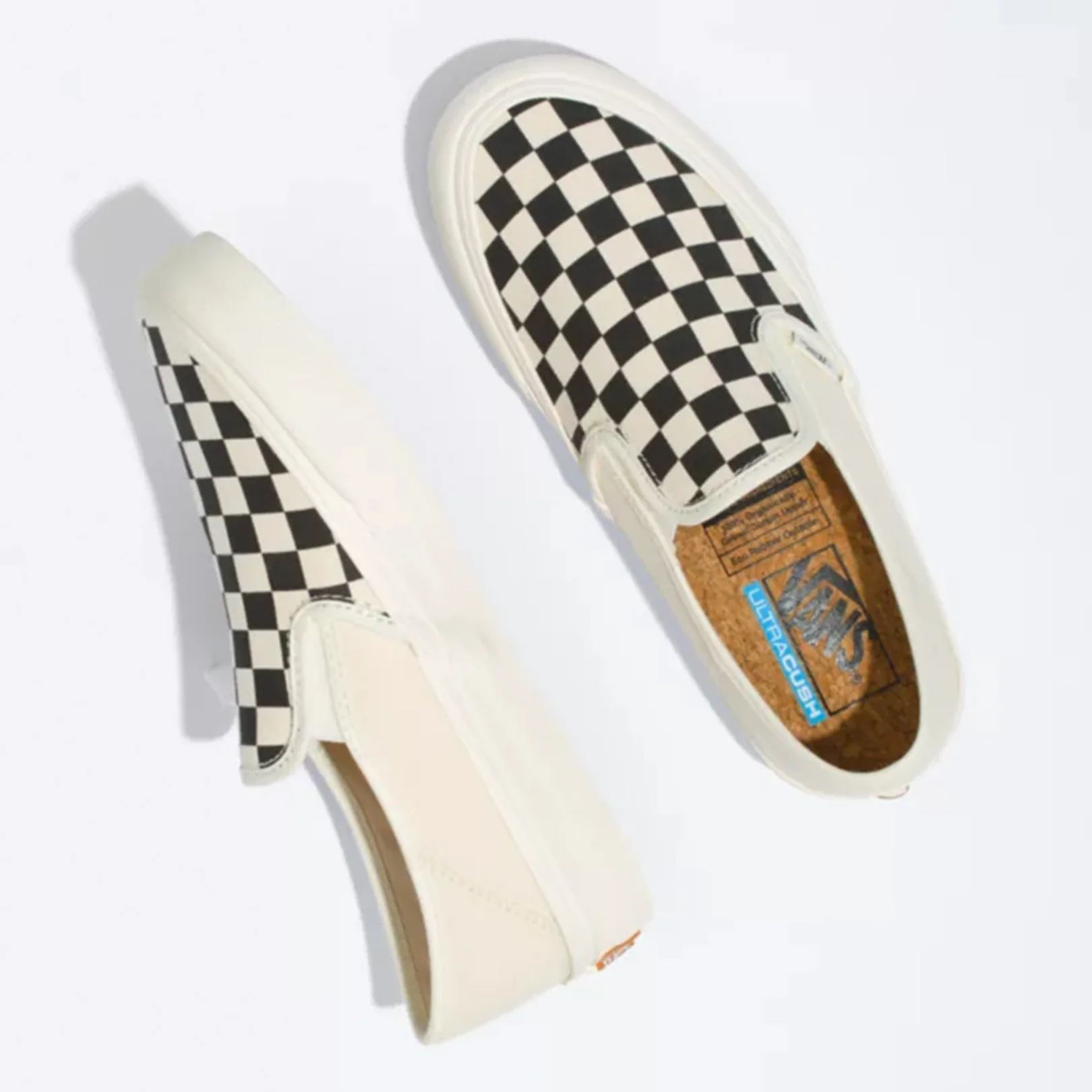 Vans Slip-On SF Shoe (Eco Theory) Black Checkerboard/Marshmallow - Image 4