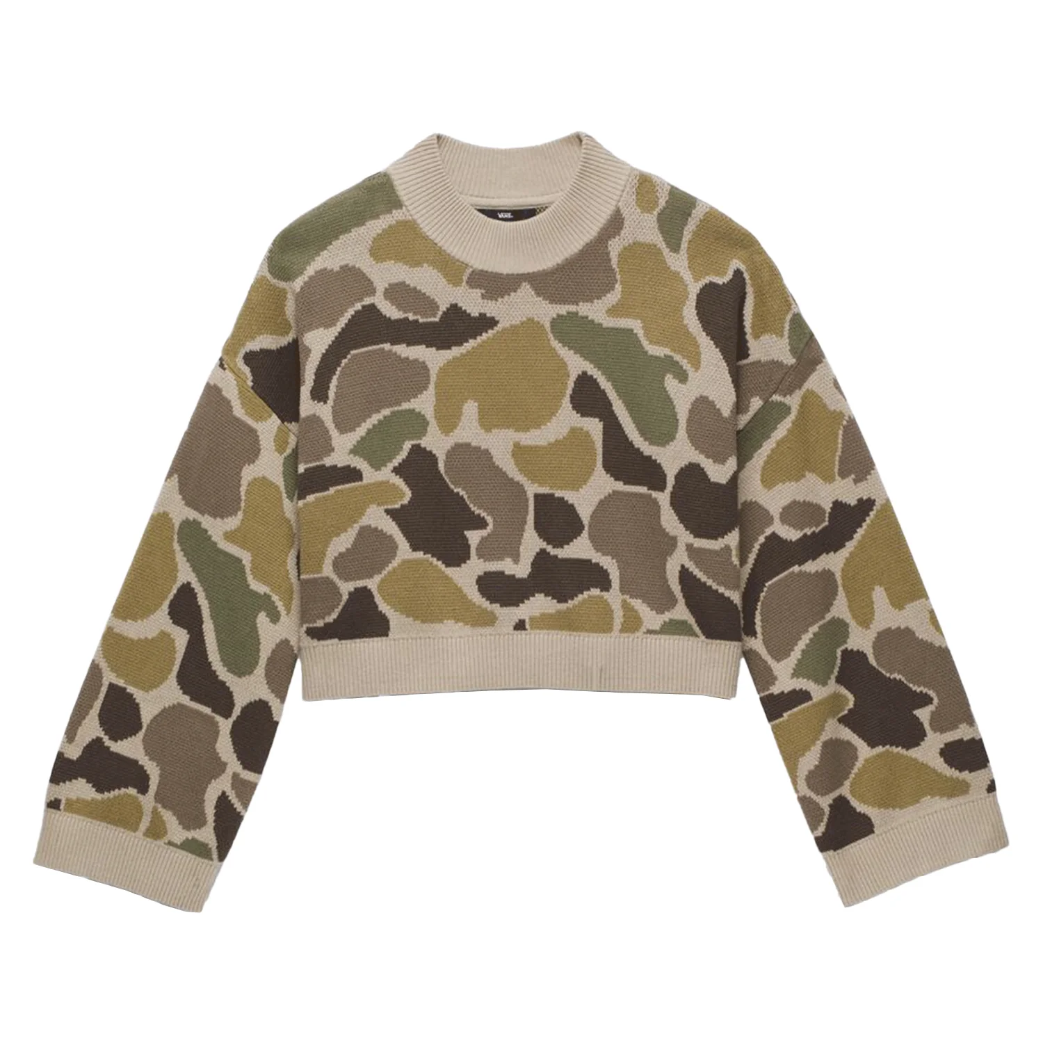 Vans Women's Cammile Camo Pullover Sweater Bungee Cord/Turkish Coffee - Image 3