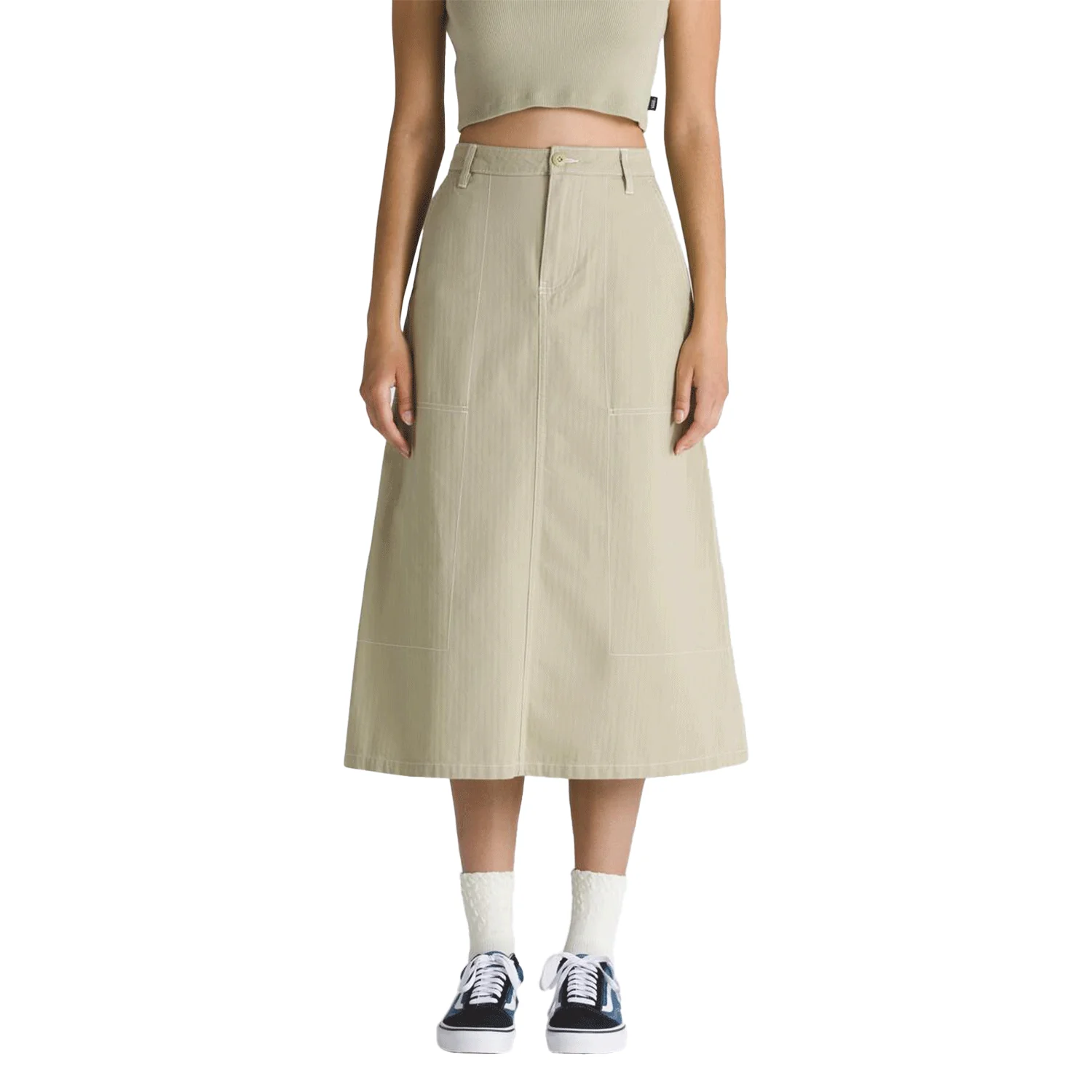 Vans Women's Codey Long Flare Utility Skirt Elm - Image 3