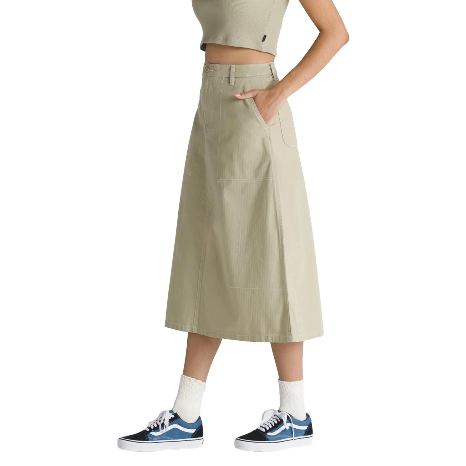 Vans Women's Codey Long Flare Utility Skirt Elm - Image 4