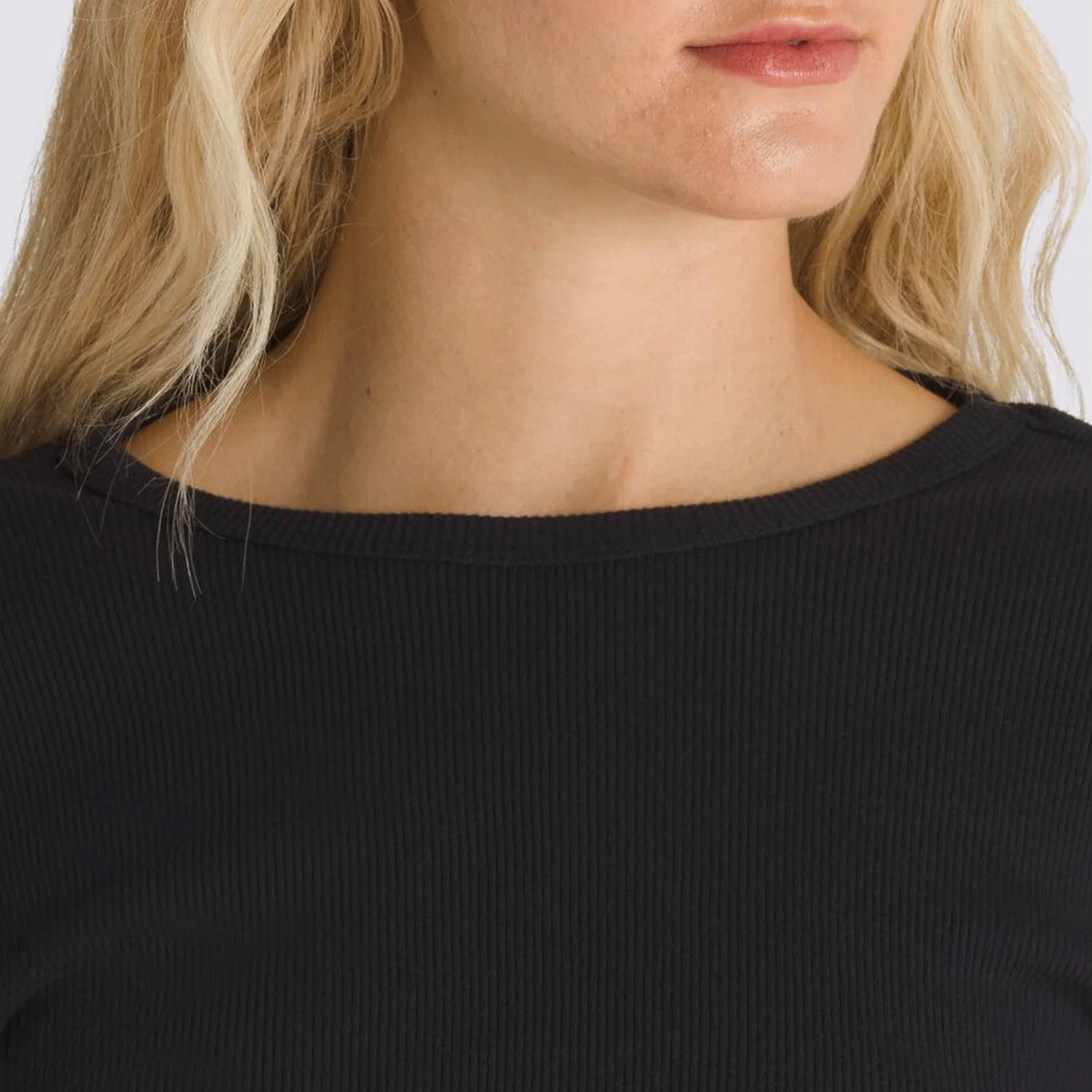 Vans Women's Drew Rib L/S Top Black - Image 3