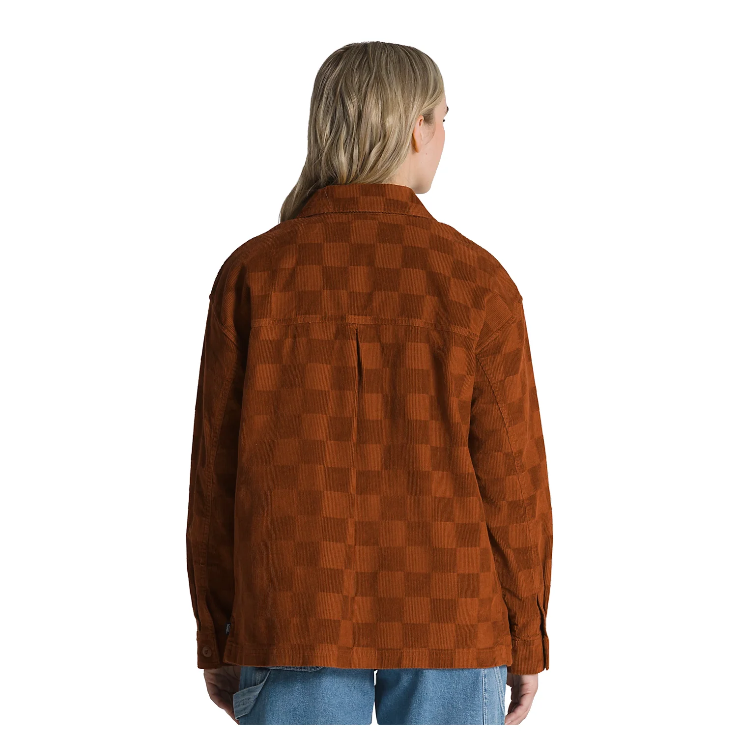 Vans Women's Dusk Downer Check L/S Shacket Ginger Bread - Image 3