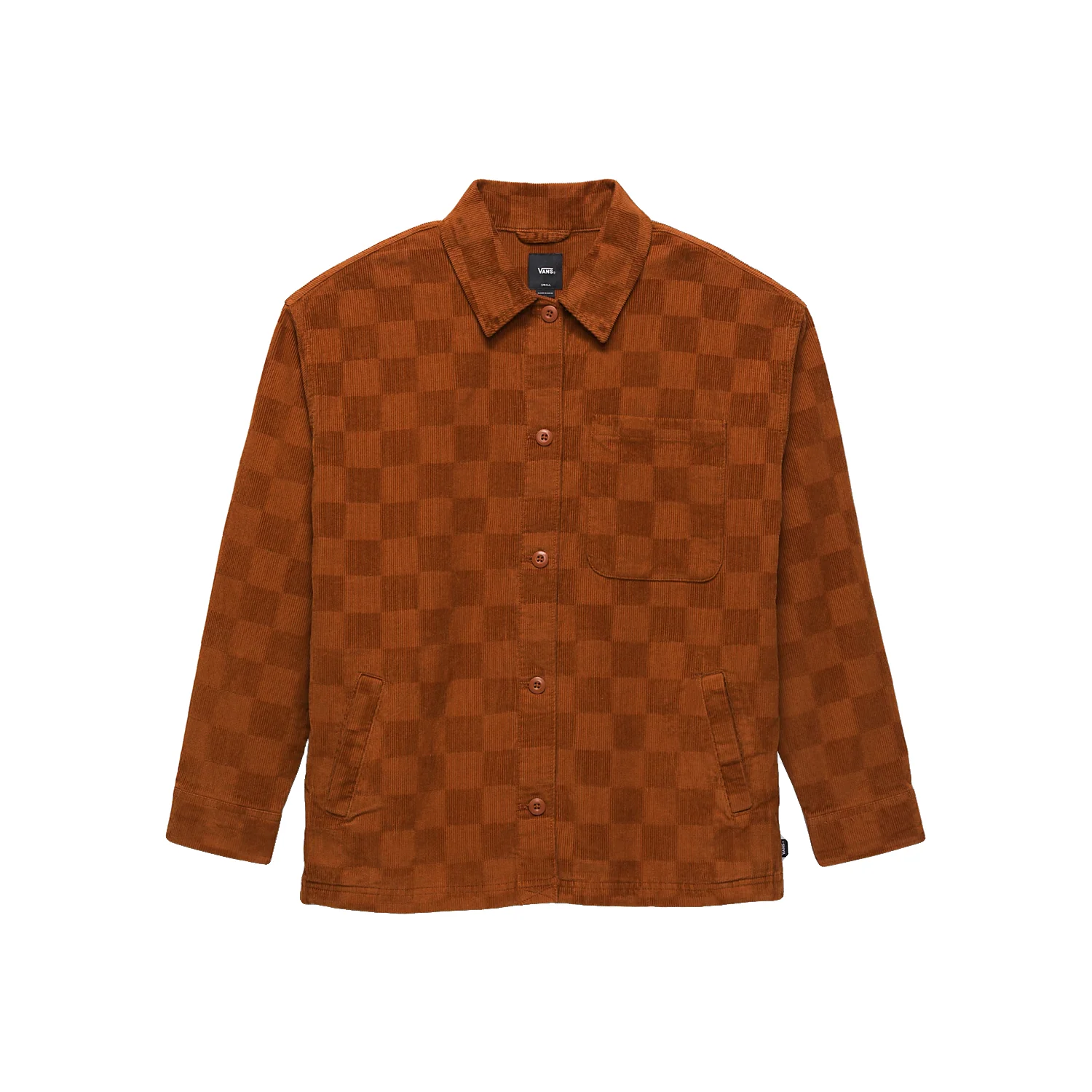 Vans Women's Dusk Downer Check L/S Shacket Ginger Bread - Image 5