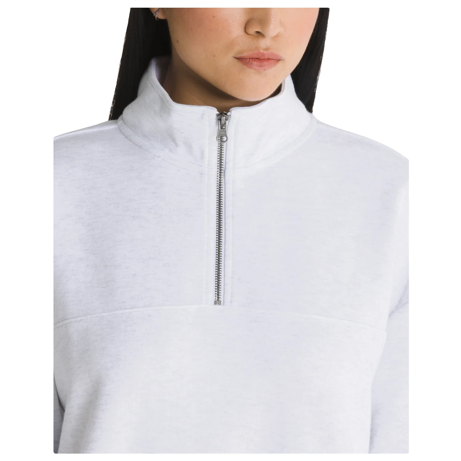 Vans Women's Elevated Double Knit Mock Neck Sweater White Heather - Image 4