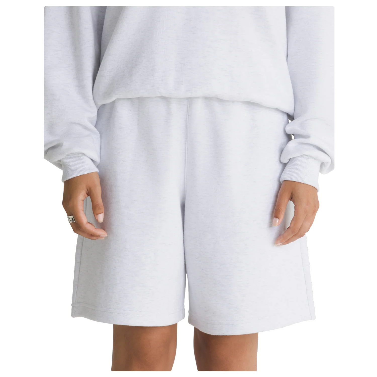 Vans Women's Elevated Double Knit Relaxed Short White Heather - Image 2