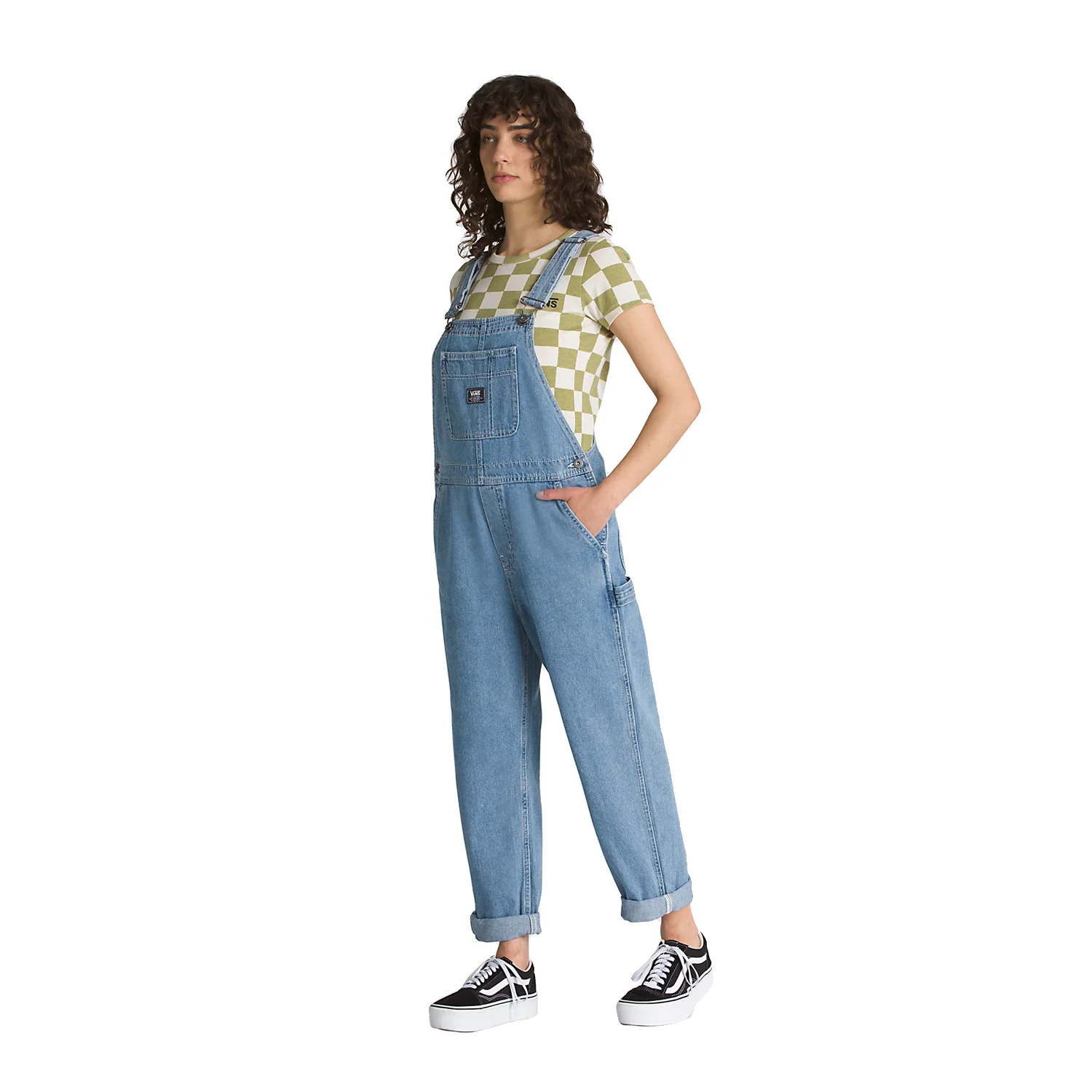 Vans Women's Groundwork Denim Overall Stone Wash - Image 2