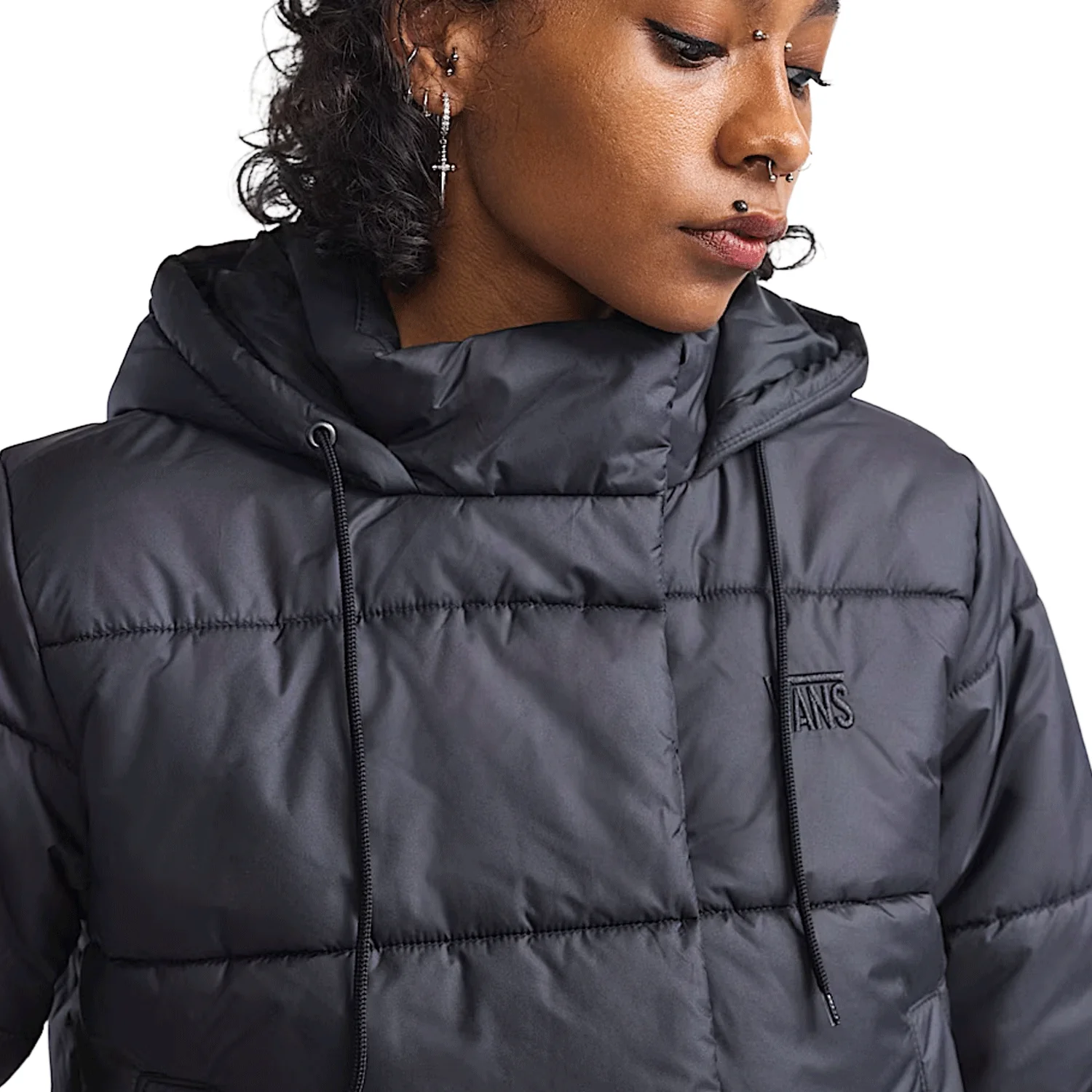 Vans Women's MTE Hillgate Cropped Puffer Jacket Black - Image 4