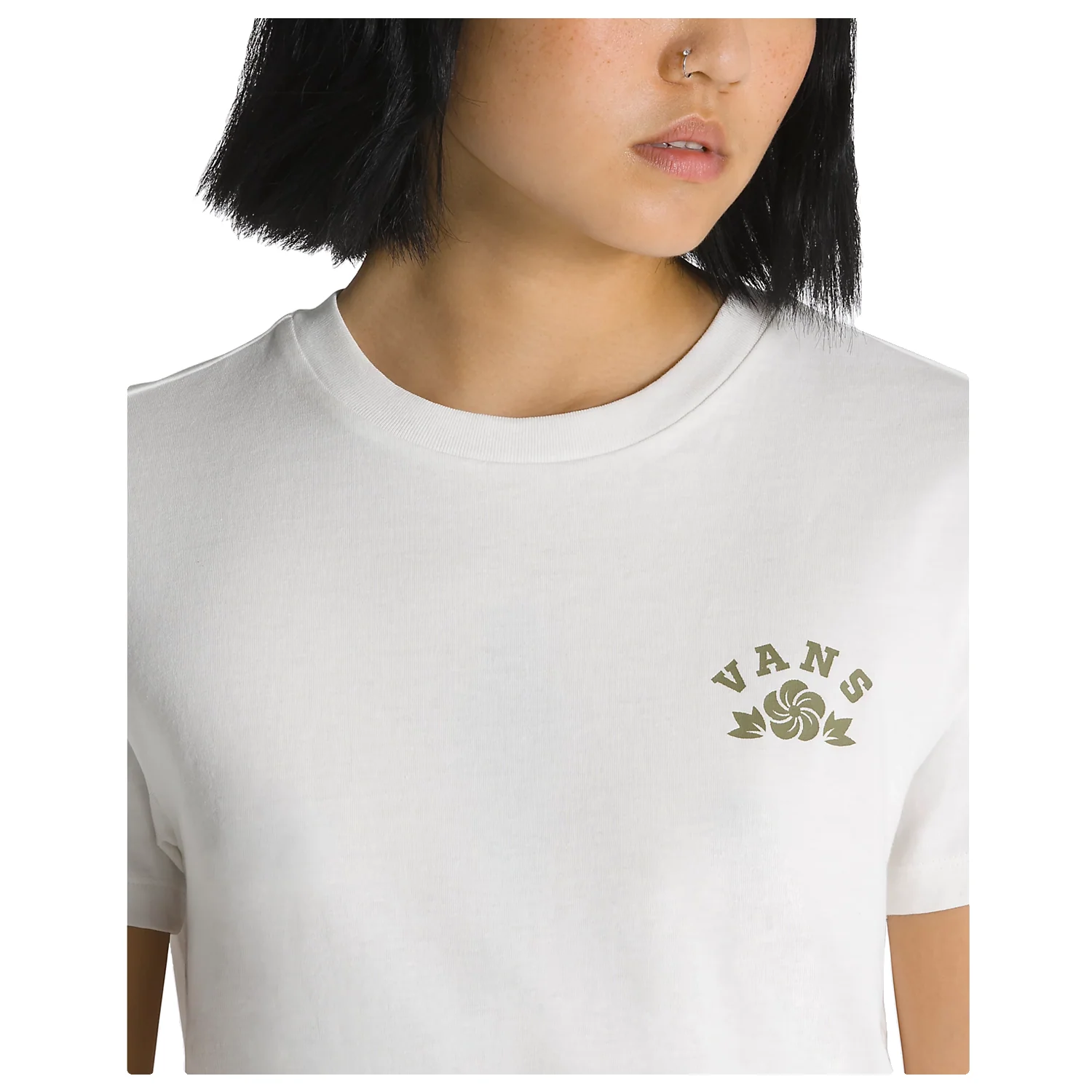Vans Women's Peake Crew Tee Marshmallow - Image 4