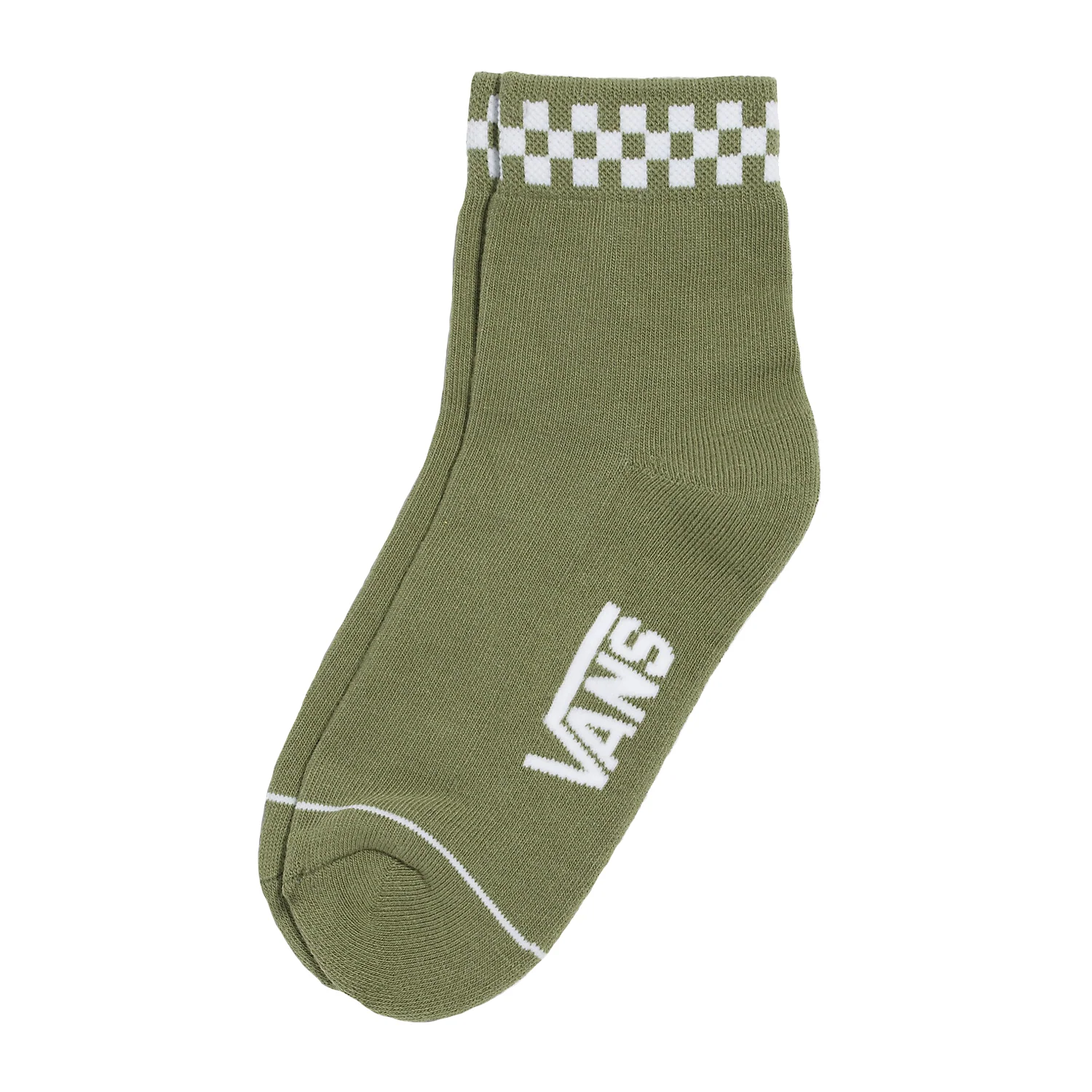 Vans Women's Peek-A-Check Crew Sock Loden Green - Image 2