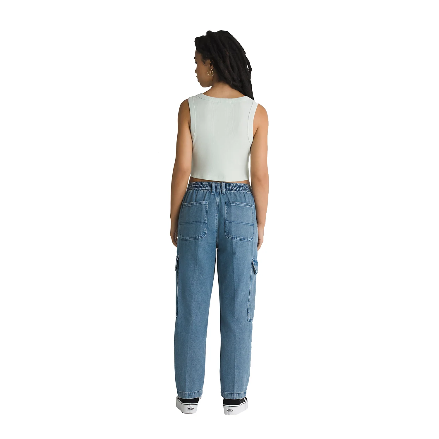 Vans Women's Sidewalk Denim Cargo Pant Stone Wash - Image 3