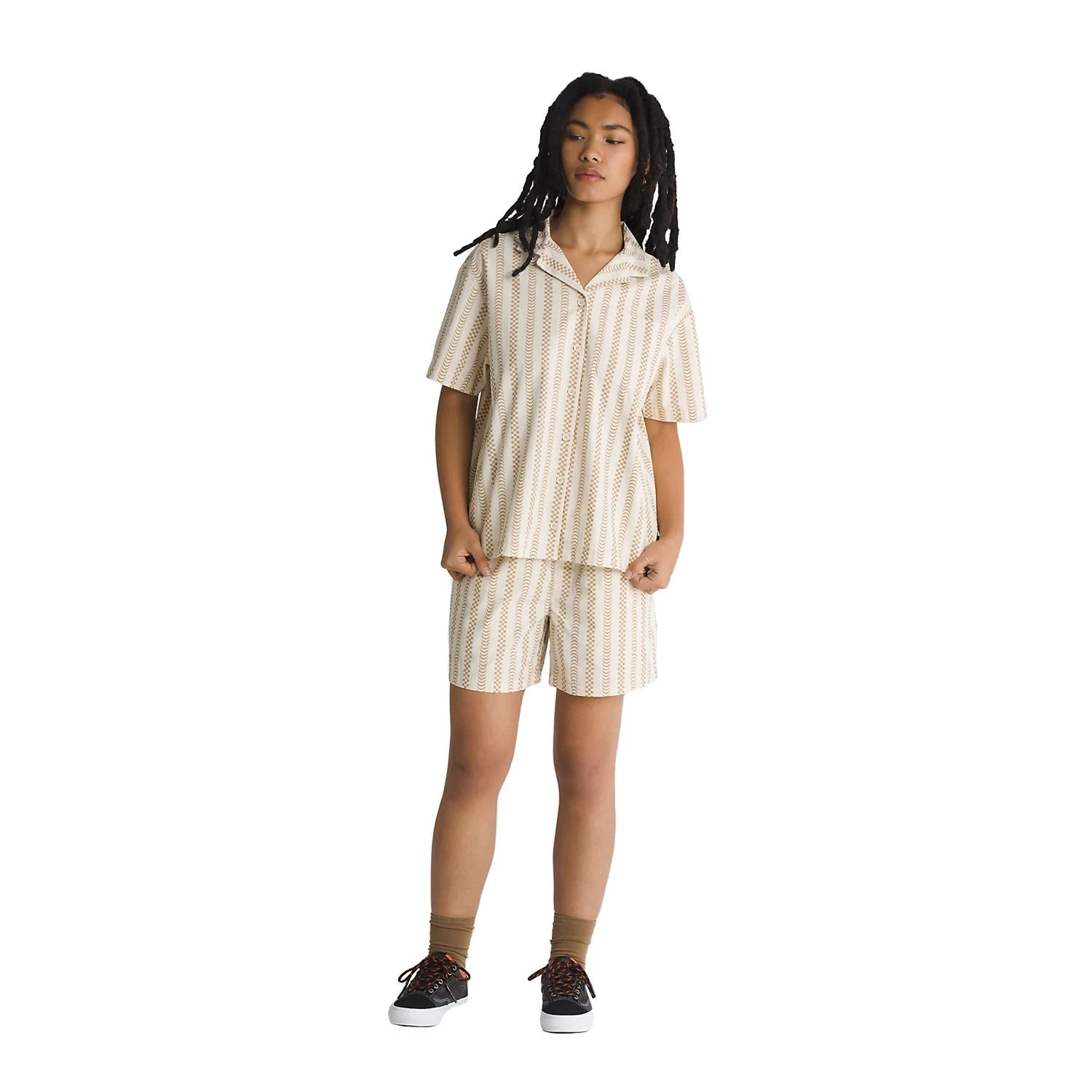 Vans Women's Spitfire Wheels S/S Woven Shirt White - Image 2