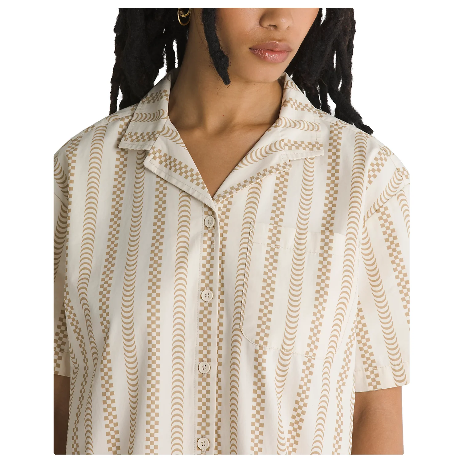 Vans Women's Spitfire Wheels S/S Woven Shirt White - Image 4