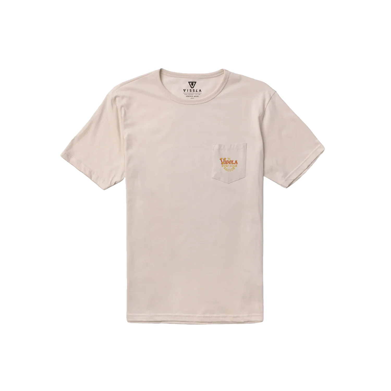 Vissla Men's Surf Goon Saloon Organic Pocket T Shirt Bone - Image 2