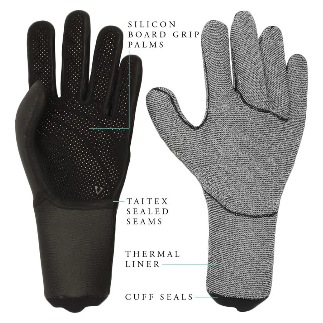 Vissla Seven Seas Surf Glove 3mm Black - Image 2