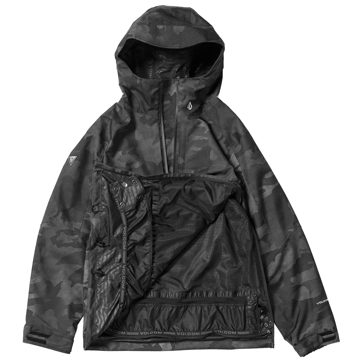 Volcom Men's Brighton Pullover Jacket 2024 Black Camo - Image 3