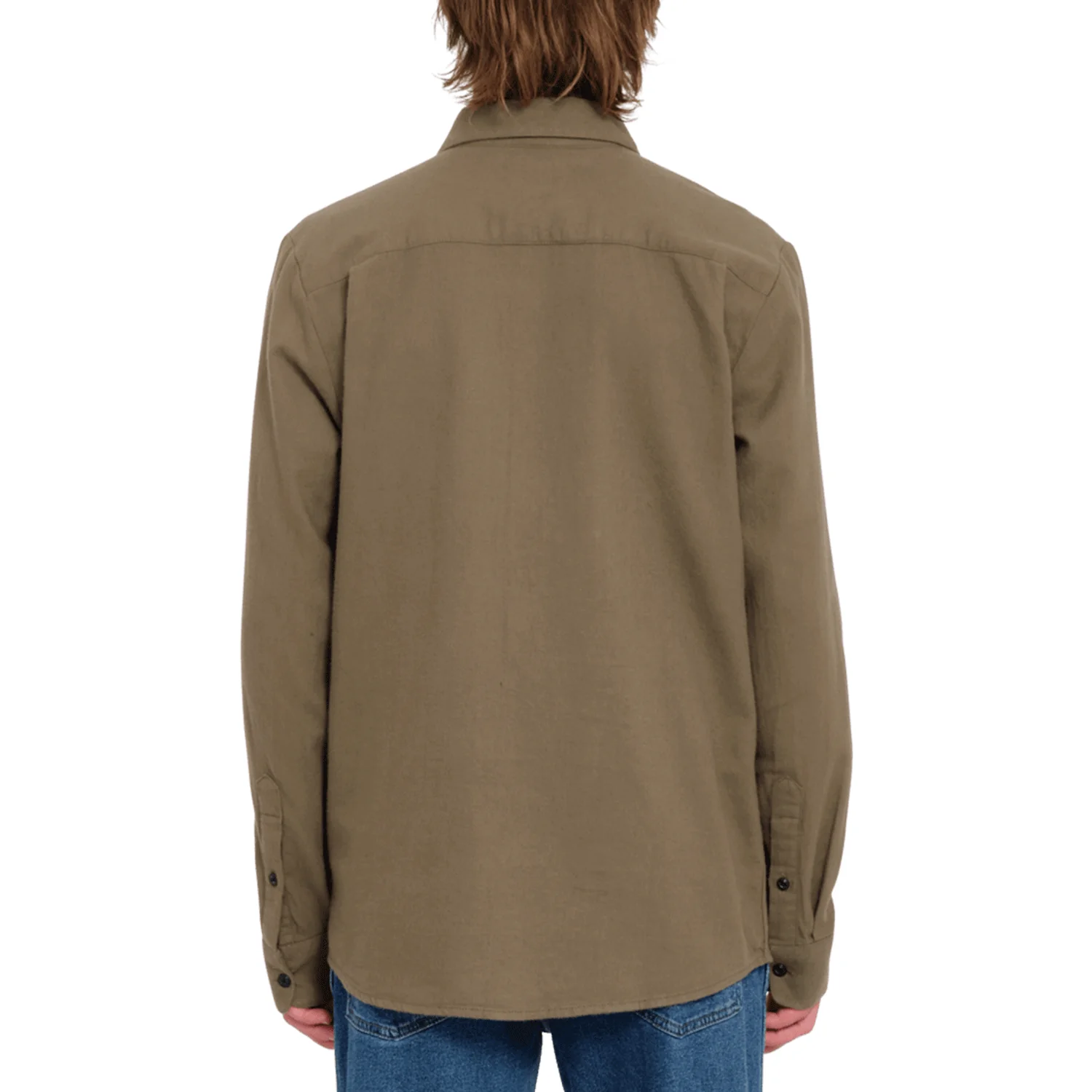 Volcom Men's Caden Solid Long Sleeve Shirt Wintermoss - Image 2