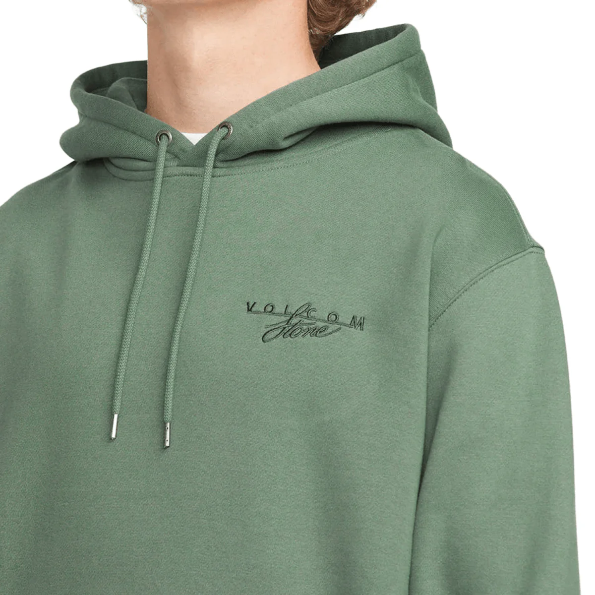 Volcom Men's Calmstone P/O Fleece Light Olive - Image 3